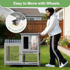 Cozivvovv rolling rabbit hutch caster wheels and brakes