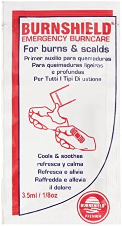 Burnshield 25 count pack used in a professional medical first aid kit setting.