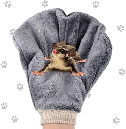 Anti scratch plush sleeping pouch glove for sugar gliders