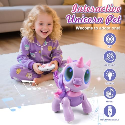 Biranco robot unicorn with remote control and accessories