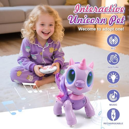 Biranco robot unicorn with remote control and accessories