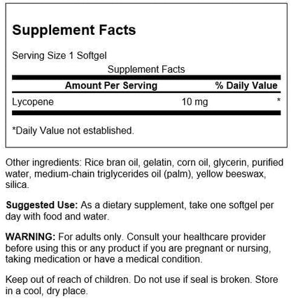 Swanson USA imported tomato derived lycopene dietary supplement softgels for prostate health