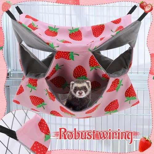 Soft polyester small animal hiding tunnel toy with strawberry print design