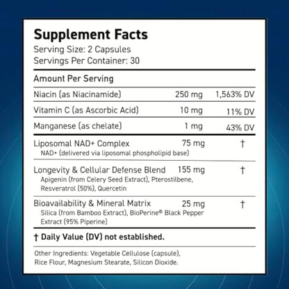 Side profile of Blue Haven Rx cellular energy supplement