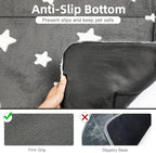 Mora Pets grey star pet mat placed inside a standard wire crate.