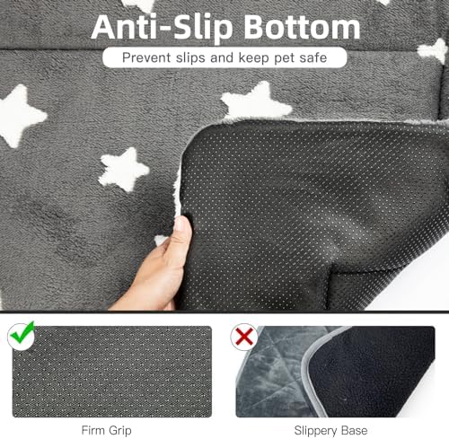 Mora Pets grey star pet mat placed inside a standard wire crate.