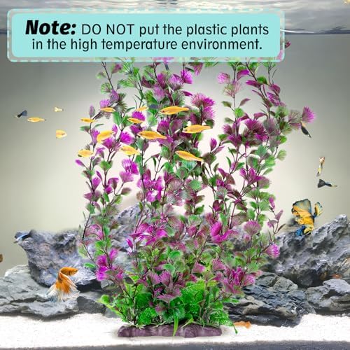 Hamiledyi tall aquarium plastic plant background placement in a large fish tank