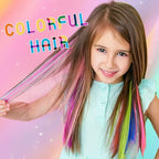 Girl using vibrant temporary hair dye markers