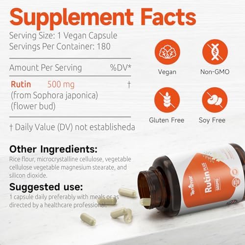 Temimar Rutin non-GMO and gluten-free certification seals