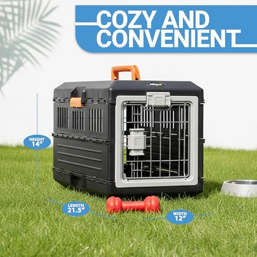 Mirapet small breed dog crate orange handle accent tool free assembly setup