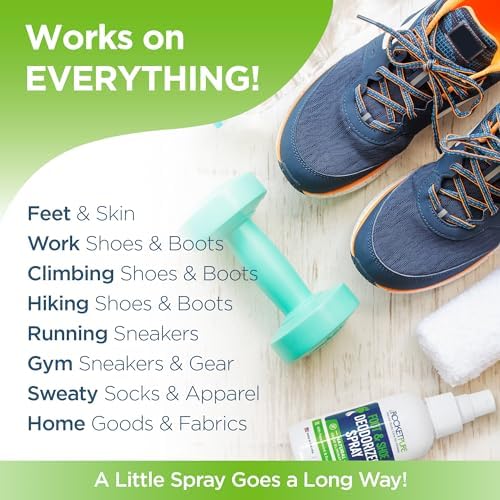 Essential oil infused foot and shoe spray for long lasting freshness.