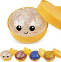 Kangerse glitter dumpling squishy toy front view showing clear bao bun design with sparkling white glitter.