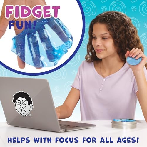 Four inch metal container of imported American non-toxic sensory play compound.