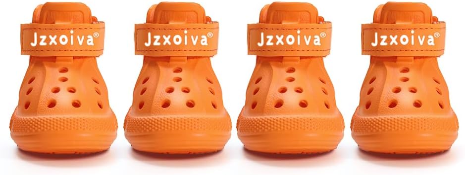 Jzxoiva rubber dog shoes for summer and beach use