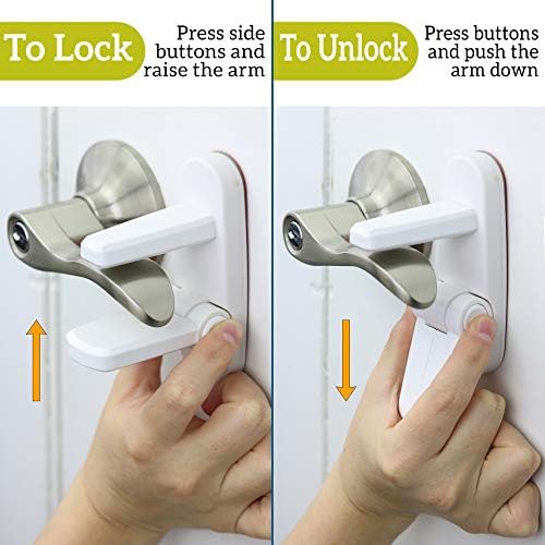Wappa Baby door lock installed on lever handle