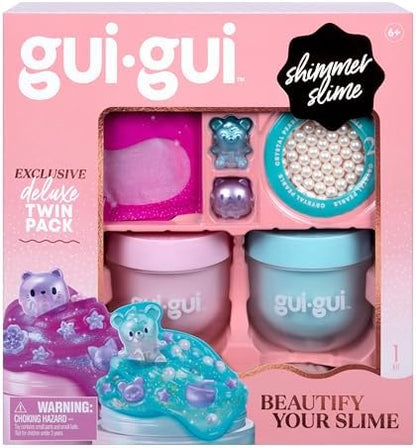 Gui Gui Crystal Pearl Slime being mixed with the included pearl bead booster.