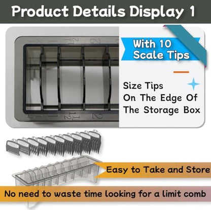 HuGuWdy ten grid limit comb base dimensions and sizing compatibility chart overview.