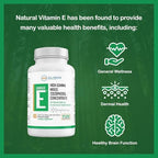 Unique E vitamin E softgels poured out on a clean surface