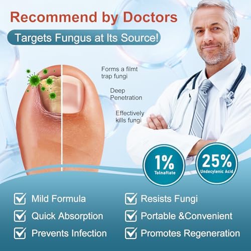ERWCNMIE anti fungal serum being applied to a discolored toenail.