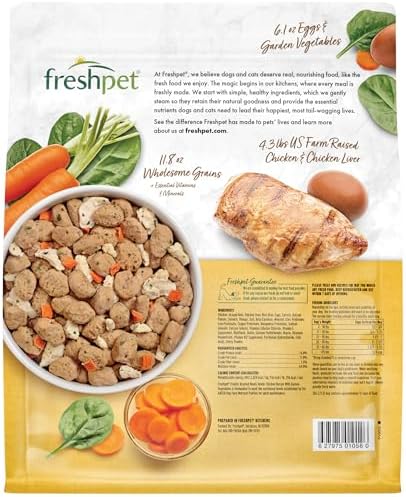 Freshpet refrigerated dog food packaging ingredients display