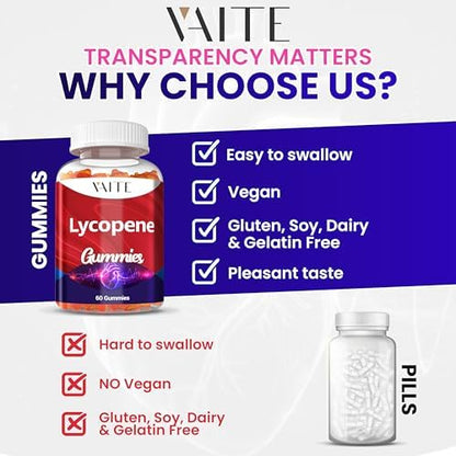 VAITE premium imported lycopene supplement container showing the secure safety seal.