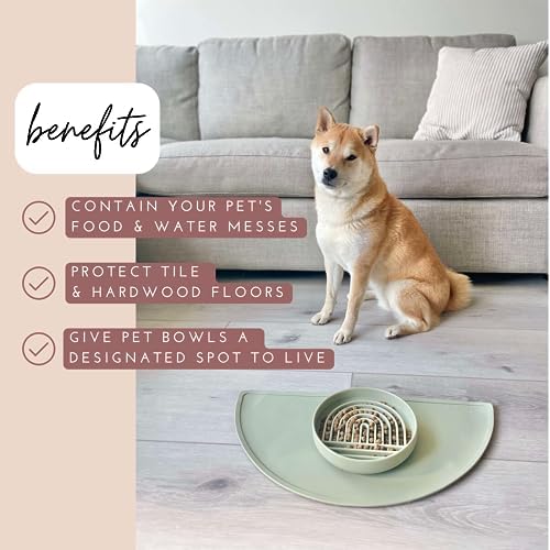 Should We Go Non-Slip Dog Bowl Mat Raised Edge Detail