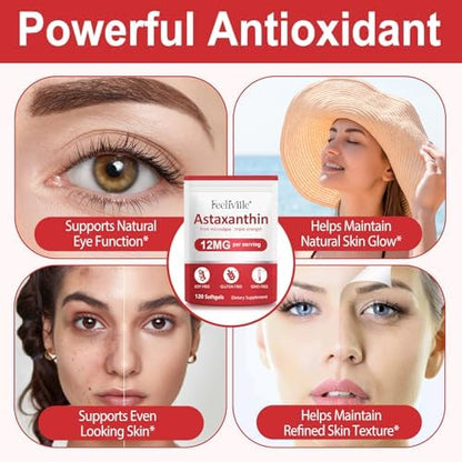 BOIUOITI non GMO astaxanthin antioxidant supplement showing side label with safety certifications