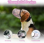 Extra small dog wearing comfortable pink Joypaws basket muzzle