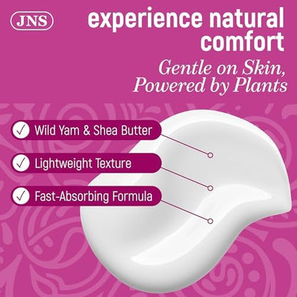 Hormone support cream for women featuring wild yam and dong quai extracts.