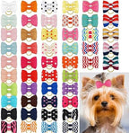 Close up of Yxiang pet hair bows showing polka dot ribbon detail