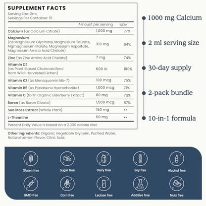 Ingredients label of Payaocz 10-in-1 mineral supplement