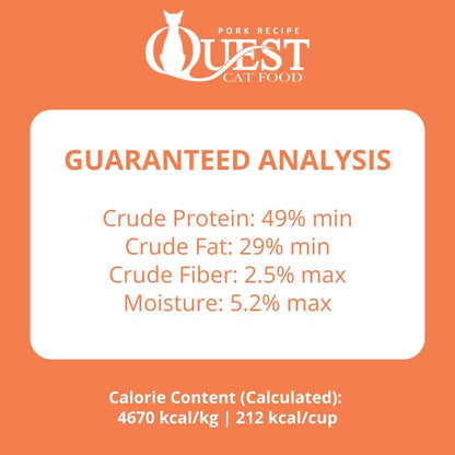 Quest freeze dried prey model feline diet bag side view