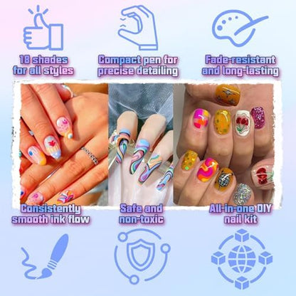 Haiolorpro nail art pens for home salon manicure