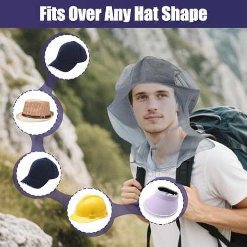 Homeya insect head net folded inside its waterproof storage pouch