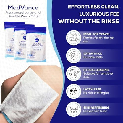 Close up of the extra thick pre moistened incontinence wash cloths showing the soft non woven fabric material.