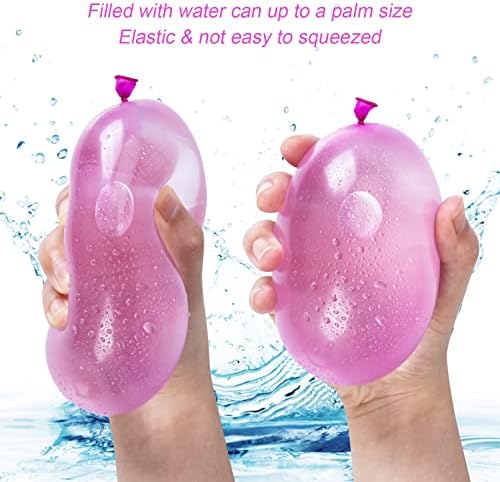 Assorted vibrant color water bomb balloons laid out illustrating blue green yellow pink and red variations.