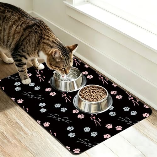 Thmasamwr Eco Friendly Dog Placemat with water bowls