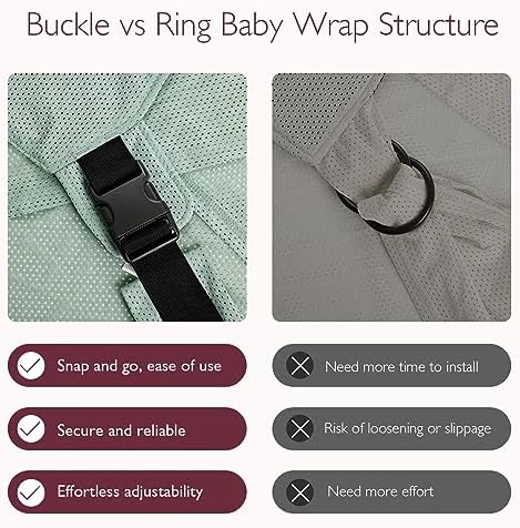 Momcozy cooling air mesh infant sling in regular grey green