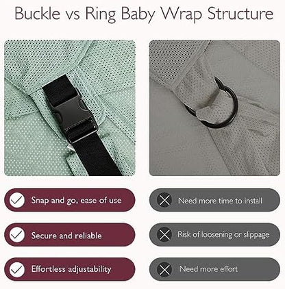 Momcozy cooling air mesh infant sling in regular grey green