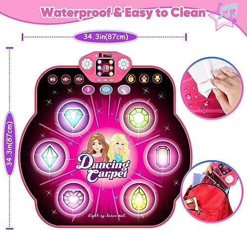KIZJORYA interactive music mat highlighting the switchable four and six button control functions.