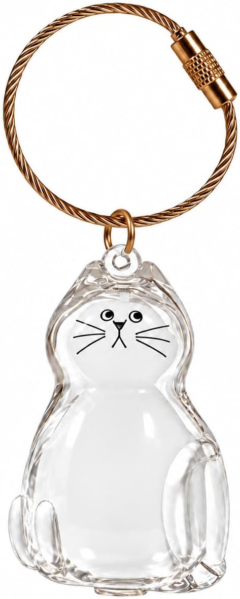 Cat Fur Memorial Keychain Keepsake Capsule Hair Storage Pendant for Pet Remembrance Fillable - Image 12