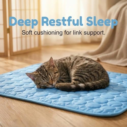 SICOSPI Self Cooling Dog Mat folded neatly to demonstrate its lightweight and portable travel design.