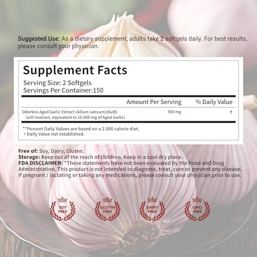 Close up of the high potency ten thousand milligram garlic extract product seals.