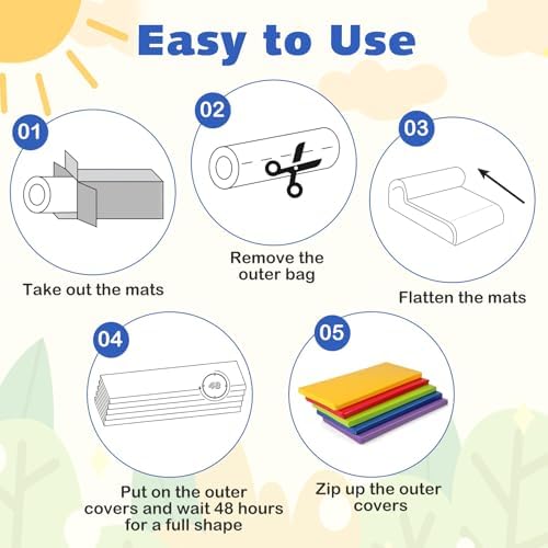 Rainbow color variety of Costzon rest mat set