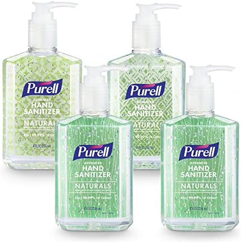 PURELL Advanced Hand Sanitizer Naturals with Plant Based Alcohol, Citrus Scent, 8 fl oz Pump Bottle (Pack of 4) - 9626-06-ECDECO - Image 1