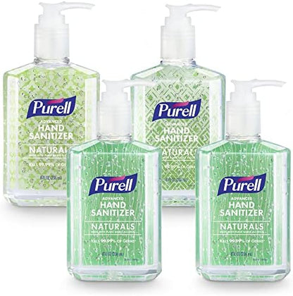 PURELL Advanced Hand Sanitizer Naturals with Plant Based Alcohol, Citrus Scent, 8 fl oz Pump Bottle (Pack of 4) - 9626-06-ECDECO - Image 1