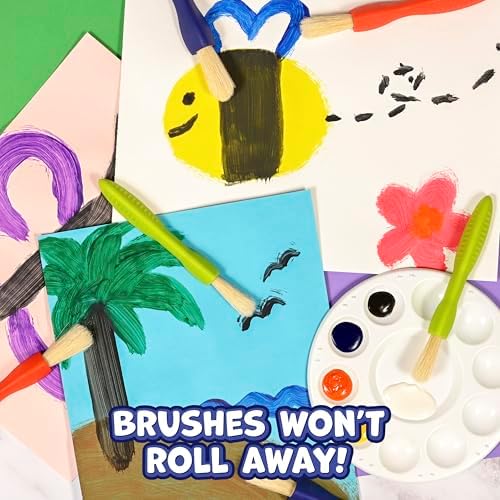 Toddler paint brush set featuring durable bristles and non toxic materials for early childhood art