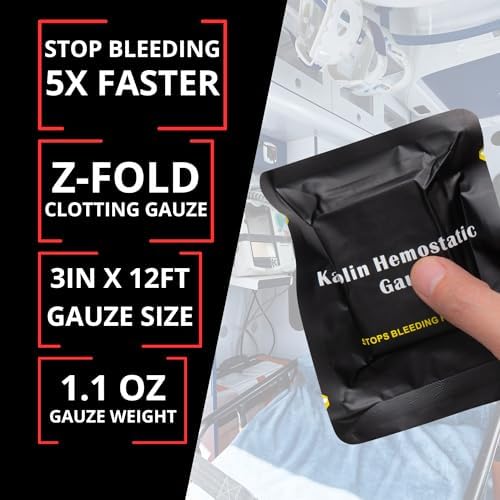 Charter Tactical flexible hemostatic gauze unboxed showing the sterile Z-fold design