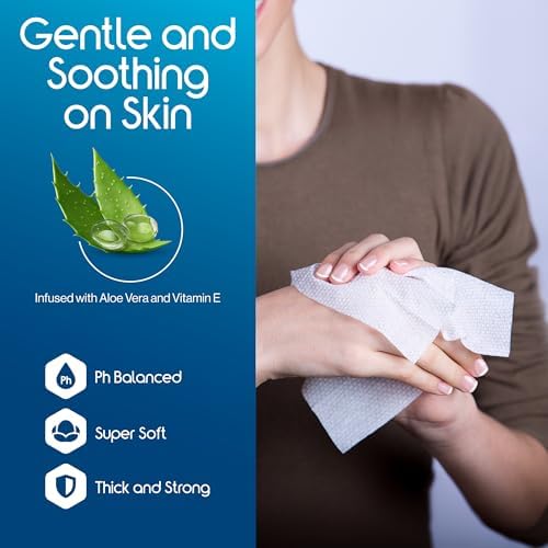Pre-moistened heavy duty cleansing wipes dispensing from a 50 count pack
