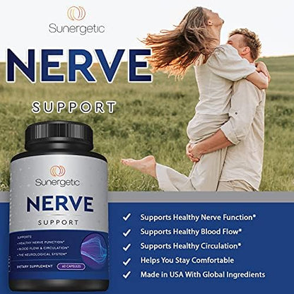 Close up of Sunergetic packaging showing circulation support for feet and hands.